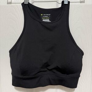 Tek Gear Medium Support Padded Racerback Black Stretch Sports Bra Women’s M